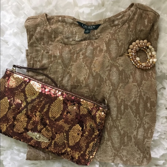 Lauren Ralph Lauren Animal Print Plus Size Top - Picture 7 of 8